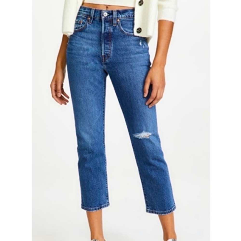 Levi's 501 Original Crop Medium Wash Jean Size 27
